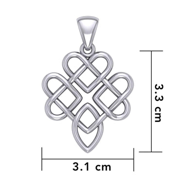 Triple Celtic Knotwork Heart Silver Pendant TPD5914 - Jewelry